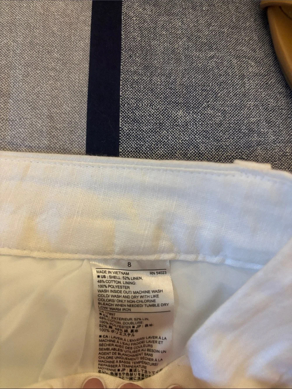Banana Republic White Martin Fit Linen Trousers with Inner Lining